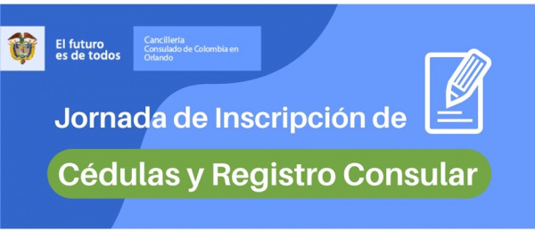 El Consulado de Colombia en Orlando realizará una jornada de Inscripción de Cédulas y Registro Consular el 18 de agosto de 2021