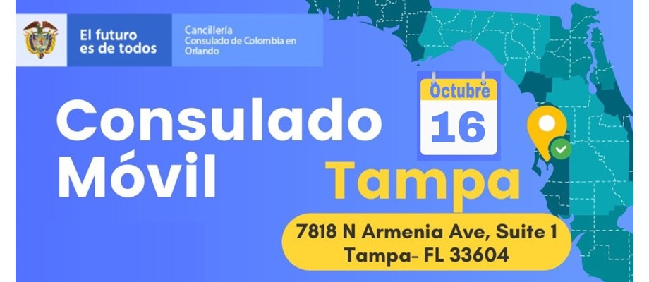 Consulado en Orlando realizará Consulado Móvil en Tampa el 16 de octubre