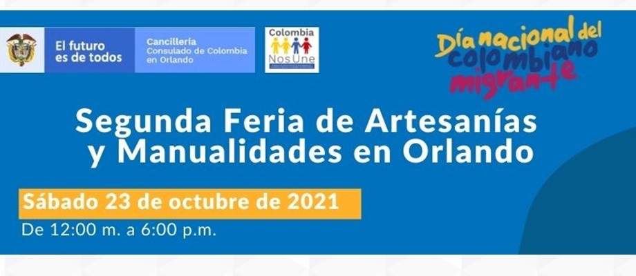 El sábado 23 de octubre de 2021 se realizará la Segunda Feria de Artesanías y Manualidades en Orlando