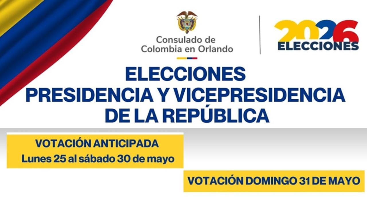 Consulado de Colombia en Orlando informa los puestos de votación para las elecciones 2026